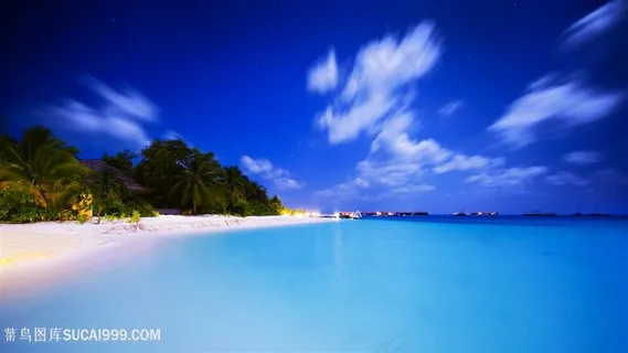 海景蓝天白云风景图片