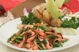 韭菜炒河虾
