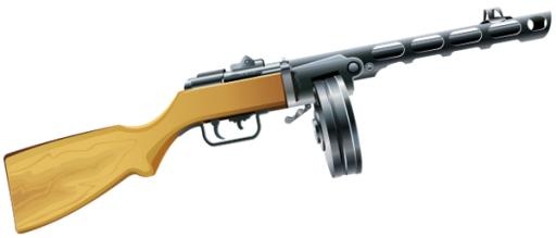 PPSh-41 PNG免抠(600x257)