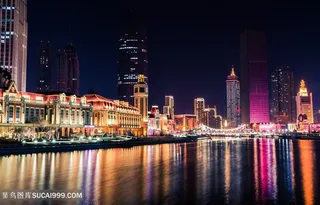 天津海河夜景夜色