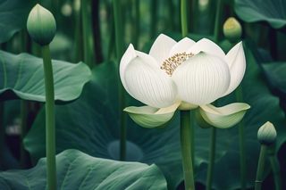 绿色莲花莲子简约背景