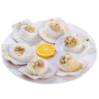 蒜蓉粉丝扇贝海鲜超市商品红酒白底图免抠实物摄影png格式图片透明底