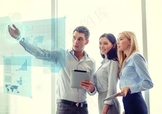 未来商业团队工作场景高清图片