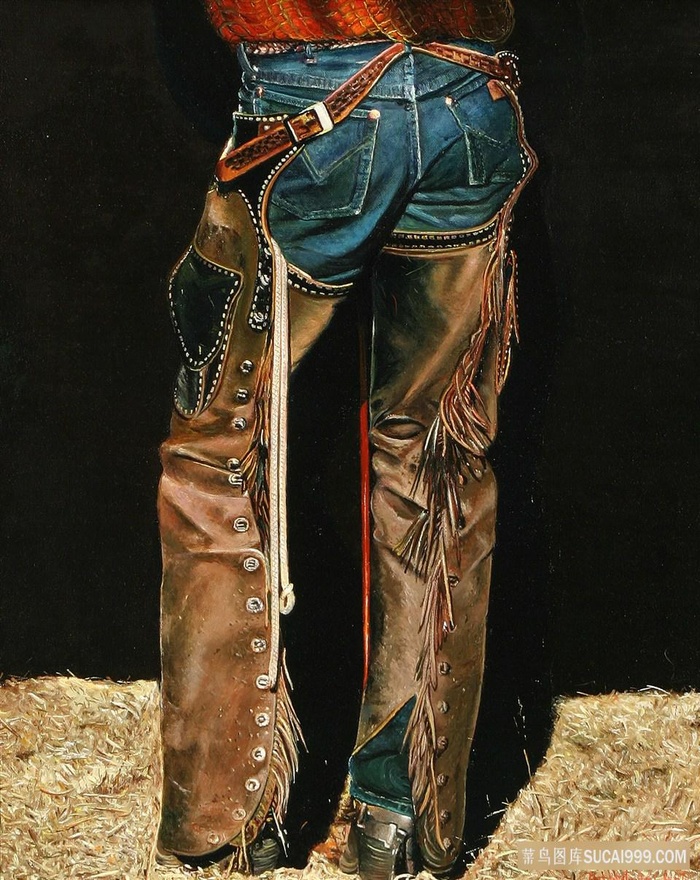 牛仔裤唯美油画装饰画