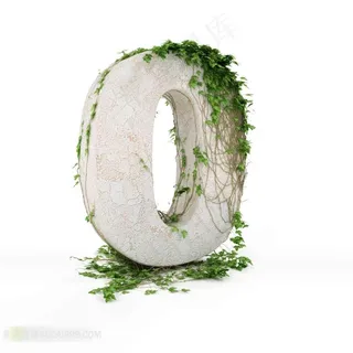 3D数字0设计素材