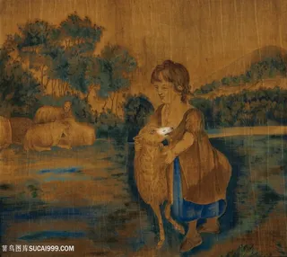 玛丽和她的羊羔插画