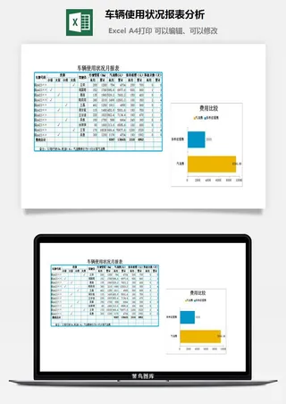 车辆使用状况报表分析excel模板
