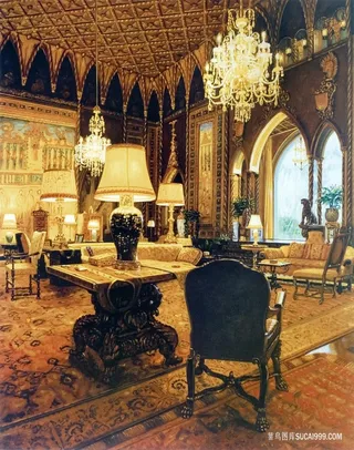 高档酒店灯艺术插画