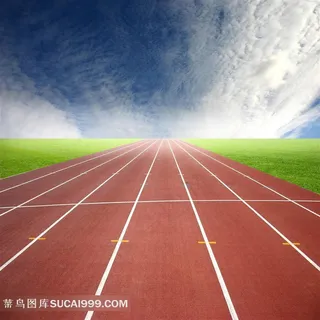 跑道边草原图片素材