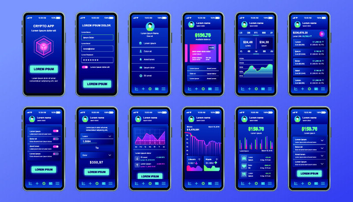 手机移动端整套APP交互UI界面套图作品集EPS矢量图设计素材eps,ai矢量模版下载