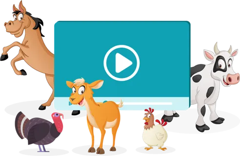 卡通动物标题板现代农业