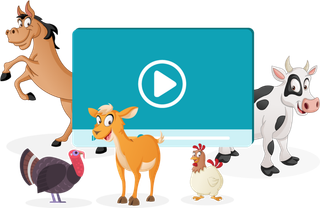 卡通动物标题板现代农业