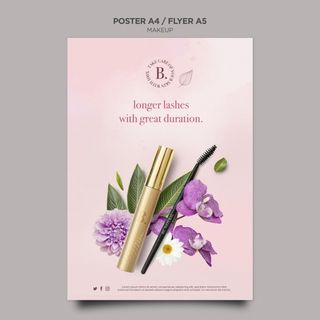 女性化妆品素材宣传海报
