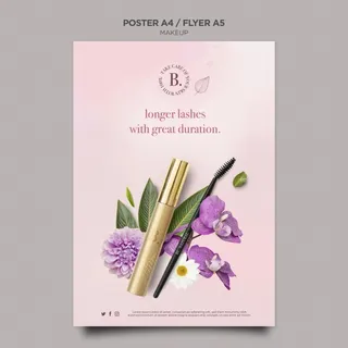 女性化妆品素材宣传海报