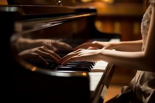 钢琴演奏场景摄影背景