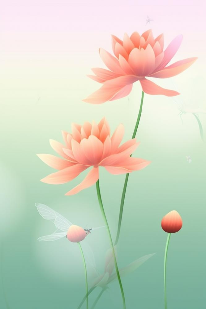 清新风格荷花花瓣简约背景