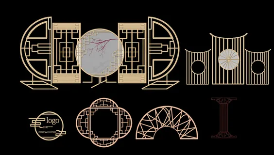 传统中式婚礼道具铁艺屏风