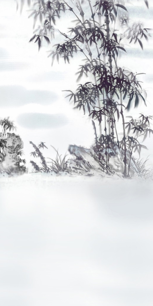 竹林笔墨画