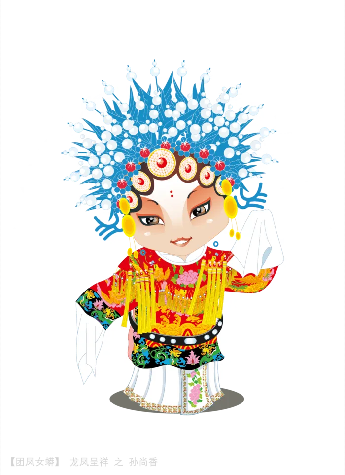 卡通京剧戏剧人物脸谱插画PNG图片 国潮中国风Q版戏剧人物PS素材
