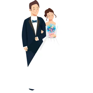 婚纱卡通人物婚礼白纱结婚婚纱摄影手绘