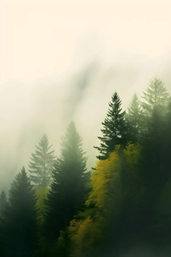 丛林树木黄色意境背景(2400x3600)