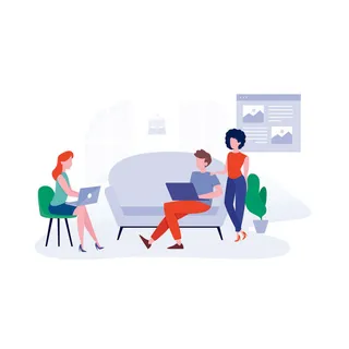 扁平化人物场景办公互联网等距ai矢量设计网页海报UI素材插画