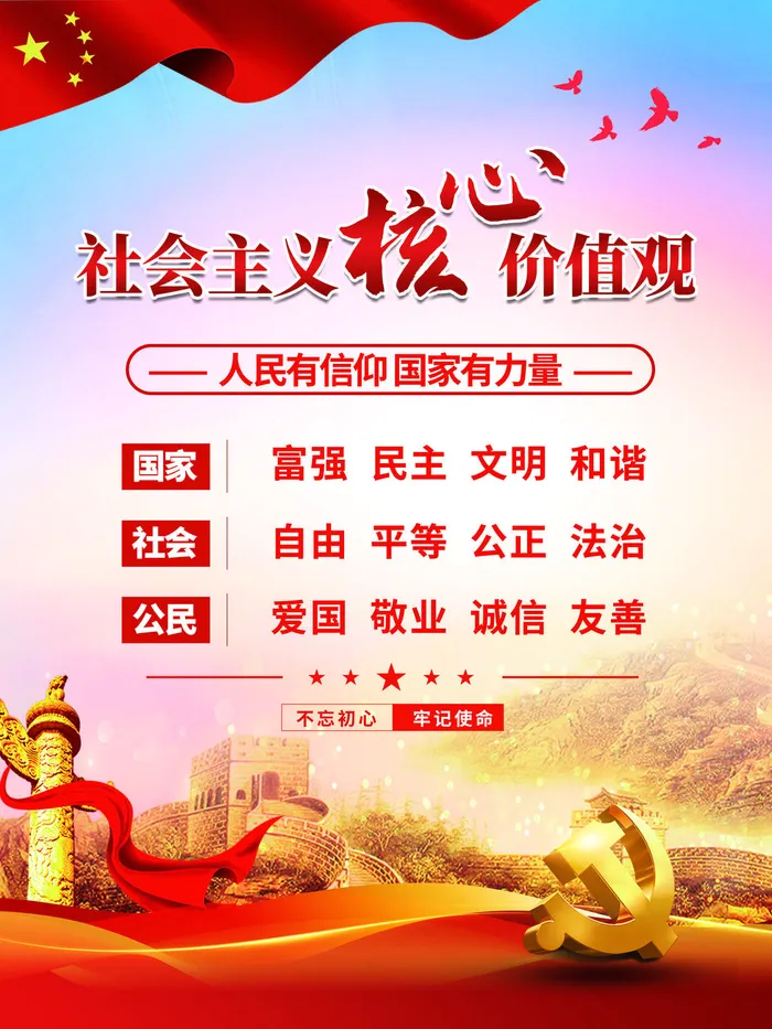 *核心价值观psd模版下载