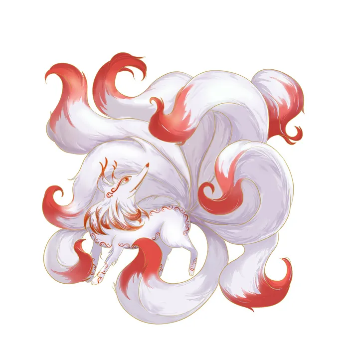 手绘山海经上古神兽夫诸凤凰麒麟青龙白虎朱雀玄武插画PSD素材psd模版下载