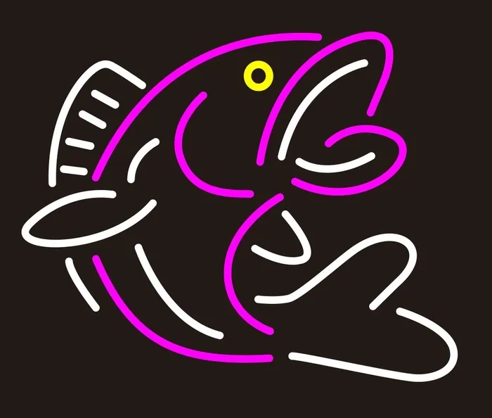 矢量霓虹灯带鱼cdr矢量模版下载