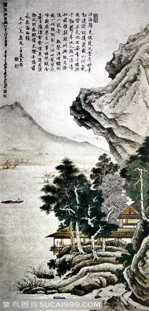 国画名家作品-徐悲鸿的沧浪渔笛 国画名家作品-徐悲鸿的沧浪渔笛