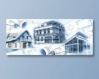 房子建筑与施工图纸高清图片素材