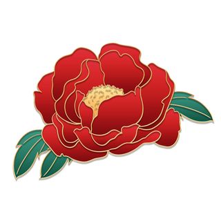 国潮风立体浮雕金边手绘花朵花卉PSD设计PNG免扣图片元素素材