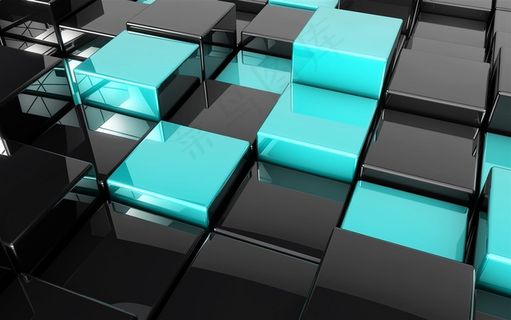 3D光滑立体方块背景高清图片