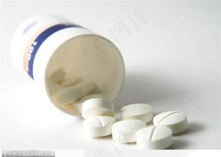 医学药品-倒出的白色药片