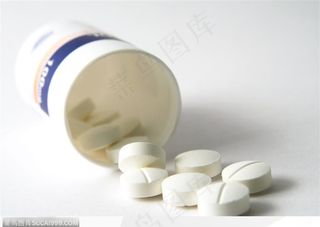 医学药品-倒出的白色药片