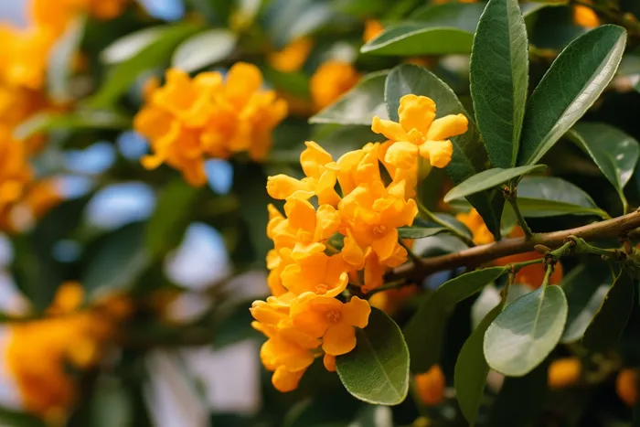 金桂树枝摄影图 (4032x2688)