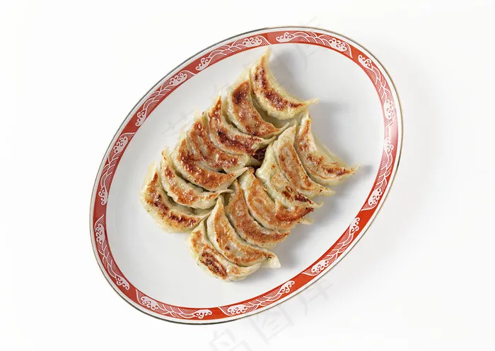 餐饮美食-煎好的金黄饺子