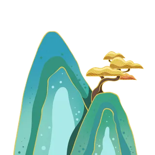 国风山树免抠素材