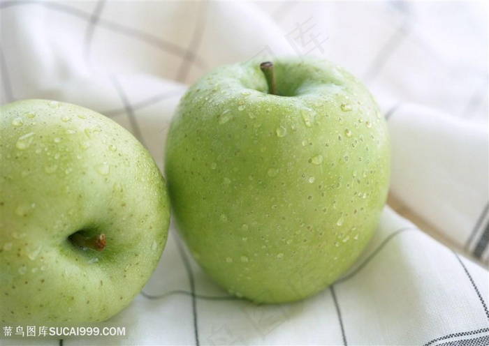 美味的新鲜青苹果高清素材