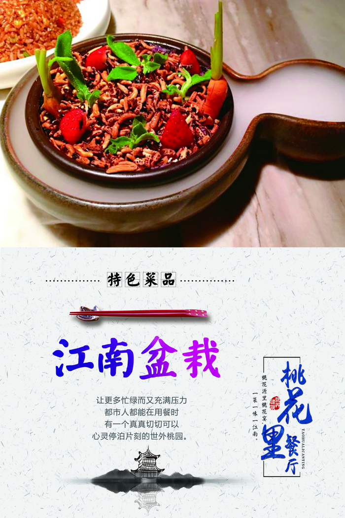 桃花里海报——江南盆栽