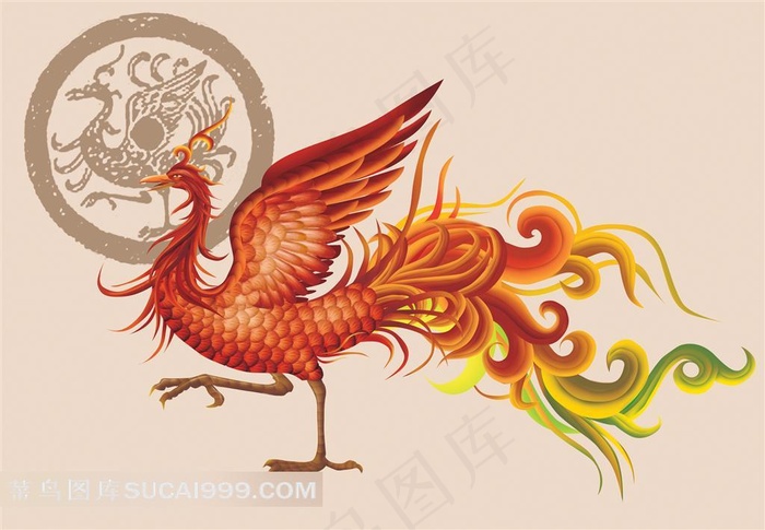 高清精致手绘凤凰图片