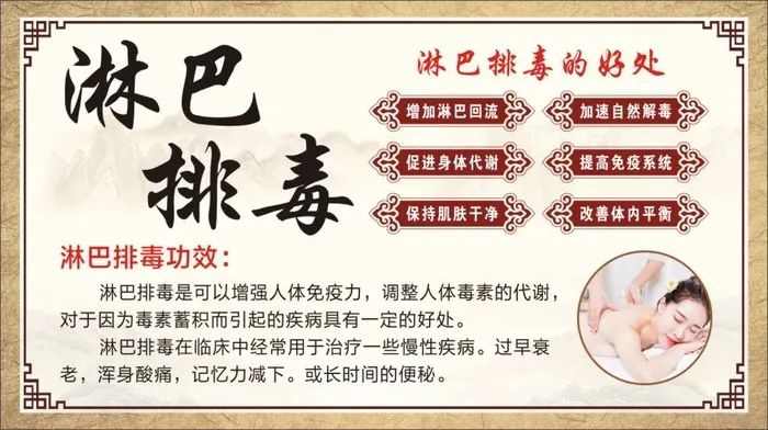 淋巴排毒灯箱cdr矢量模版下载