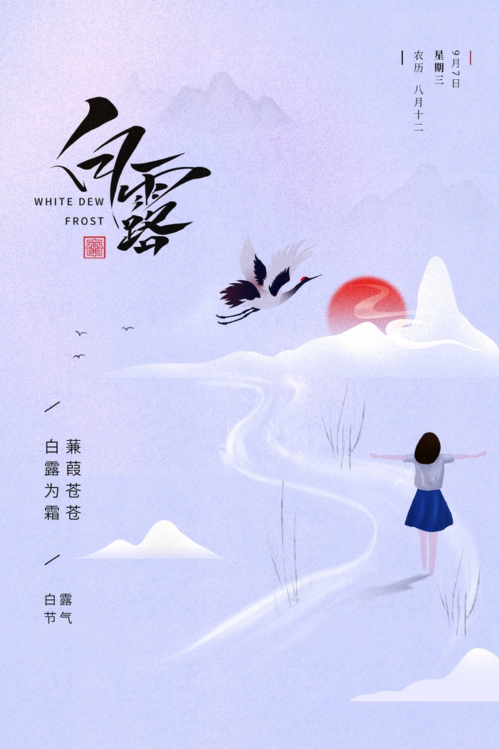 创新白露节气活动海报图片