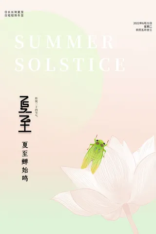 创意大气时尚夏至节日节气海报