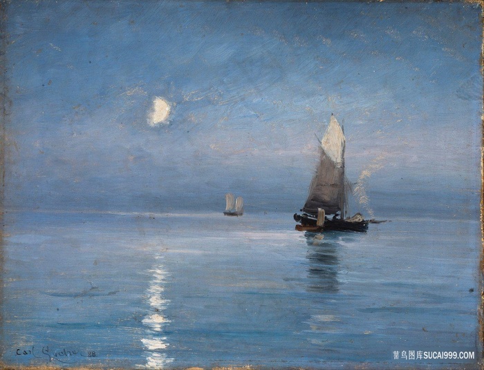 卡尔·罗彻--月夜里的渔夫