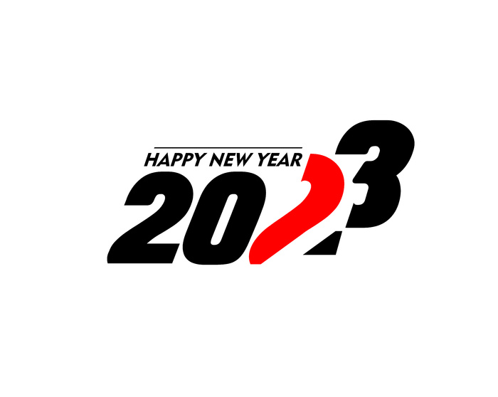 兔年2023黑红色数字挂画