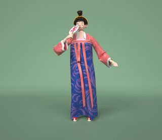 个性中式古典卡通风格仕女主题C4D元素