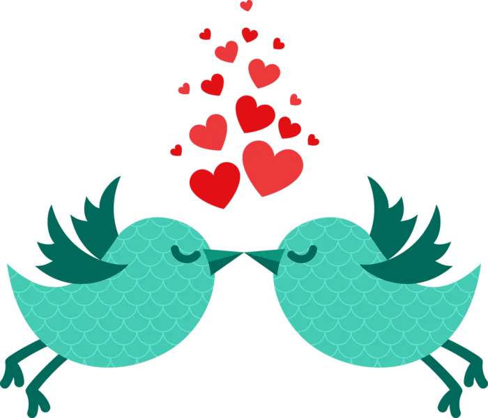 卡通小鸟情人节