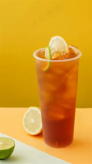 水果茶饮品图片-柠檬红茶