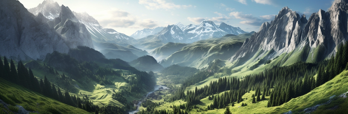 崇山峻岭巍峨的山脉摄影图